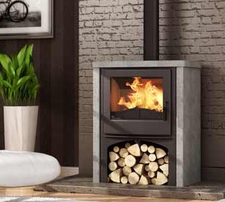 Hout-cv vrijstaande kachel Cottage Speksteen